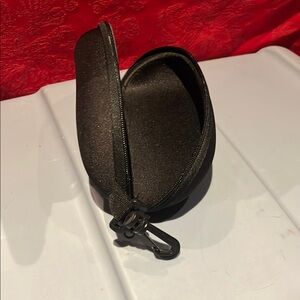 Black Zippered Pouch with Clip